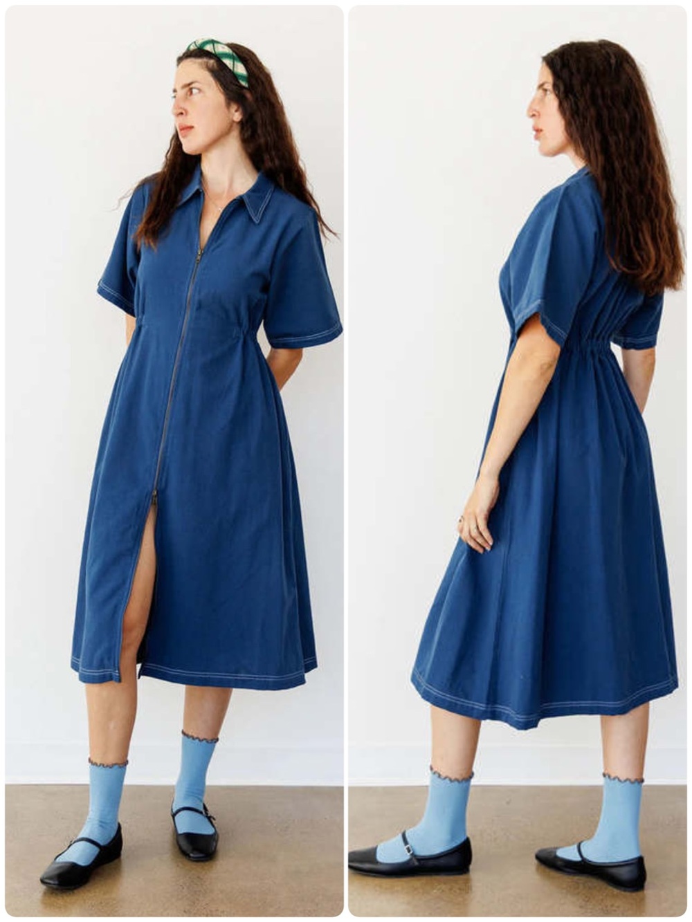 Noble Long Utility Dress Navy Blue Size Medium